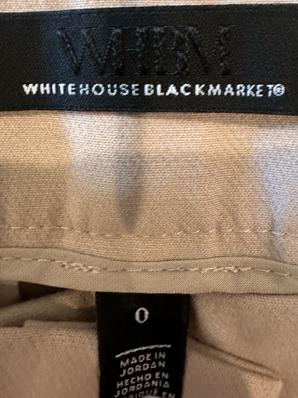White House Black Market Slim Straight Dress Pants in Light Tan - Picture 2 of 3